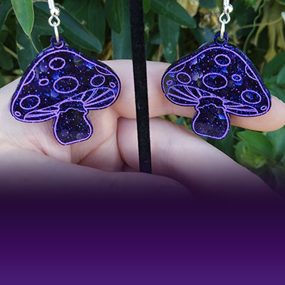 mushroom earrings